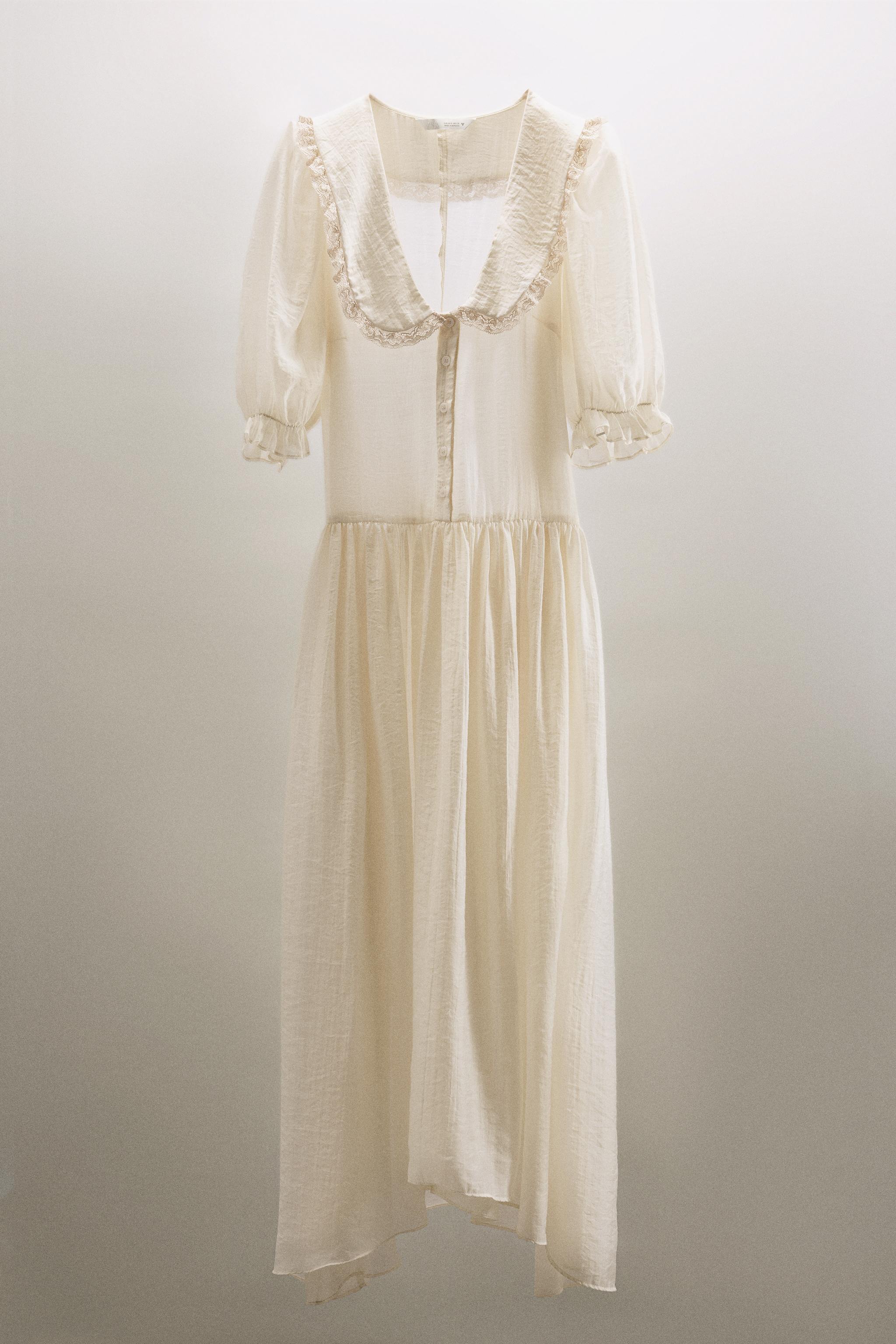 FLOWY LACE MIDI DRESS